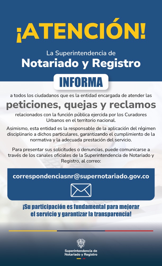 Aviso oficial de la Superintendencia de Notariado y Registro